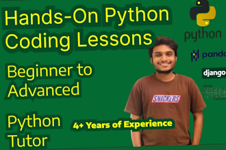 be your python tutor for kids, students and adults from basic to advanced