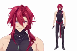 draw and rig female male live2d model vtuber model anime art for vstreamers art