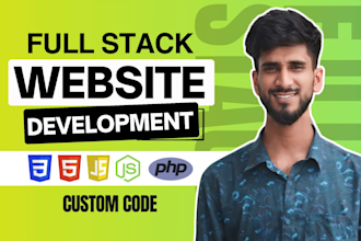 do website development as full stack web developer, backend frontend developer
