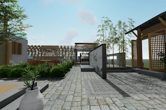 design front yard, backyard, garden, pool, patio, outdoor landscape environments