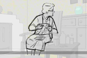 hand drawn traditional animation lyric music video, rough sketch, line art