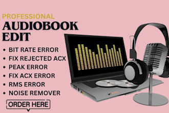 fix acx error, rms error, peak error, bit rate error, fix rejected acx audiobook