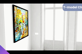 do 3d art museum design, 3d art gallery, slideshow art gallery video design