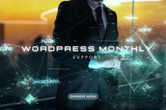 help with monthly wordpress maintenance, updates, security, and tech support