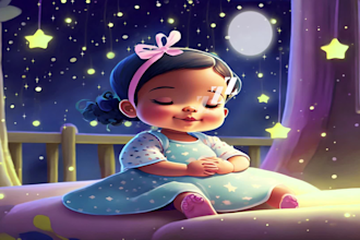 create 30 original lullaby baby sleep video with royalty free music
