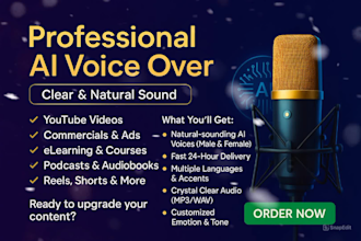 professional ai voice over, real human sound