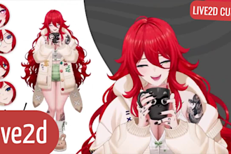 draw and rig live2d vtuber model 2d vtuber rigging live 2d commission for stream