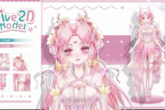 design and rig live 2d vtuber model 2d vtuber model vtuber commission 2d avatar
