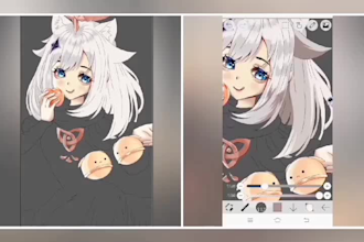 create or design anime or game fanart illustrations