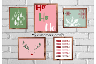 create minimal, unique christmas printable wall art