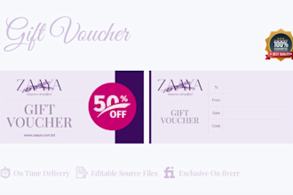 design voucher, coupon, gift certificate, postcard and label