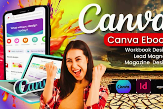 canva ebook design, PDF lead magnet, planner, printable journal, workbook layout