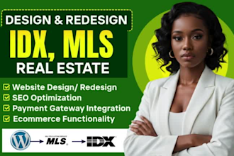 design a modern real estate idx website with mls integration