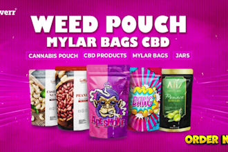 design unique mylar bag, weed pouch and cbd product labels