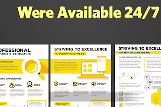 design flowcharts, piecharts, business infographic design