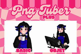 make a custom pngtuber plus character in anime style