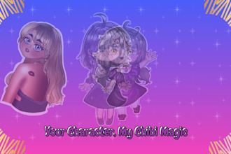 draw a cute and colorful chibi of your oc, fanart or vtuber