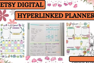 do esty digital product, esty hyperlink planner and esty digital planning