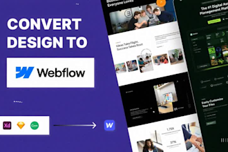 design and develop a modern animated webflow website from figma or sketch or xd