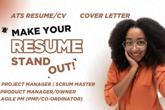 write product, project manager resume, scrum master, pmp, coordinator, owner cv