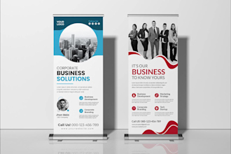 design roll up, standee, pop up, shop front or ads banner