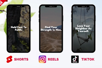 create 365 christian quotes jesus videos youtube shorts, reels, tiktok with logo