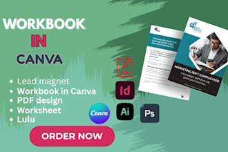 design lead magnet, workbook in canva, pdf design, worksheet