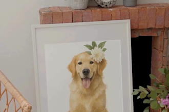 create a digital watercolor portrait of your pet