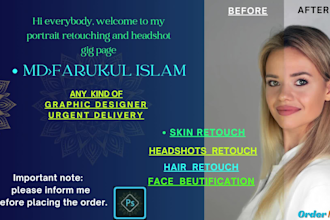 do professional portrait retouching and headshot editing
