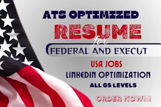 write a federal executive and ats compliant resume for USA government jobs