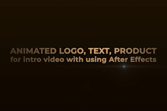 create video intro outro for youtube, full HD, 4k animated text, logo, product