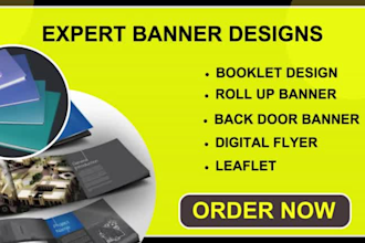 design rollup pullup backdoor bifold brochure banner catalog for any business