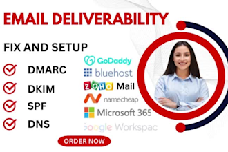 fix setup email deliverability spf dkim dmarc dns record connect domain transfer