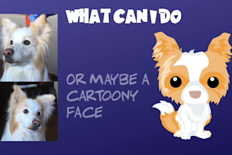 draw real handmade cartoon portrait of your dog