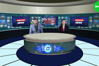 make a double anchor breaking news video for promotion