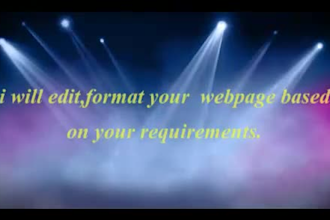 design , edit ,format any website