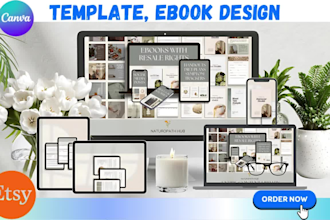 design canva template, etsy digital product, mockup design, ebook, canva website