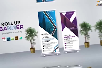 design billboard , roll up, pull up, retractable banner