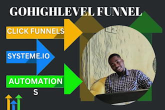 build sales funnels, clickfunnels ,systeme io, go high level