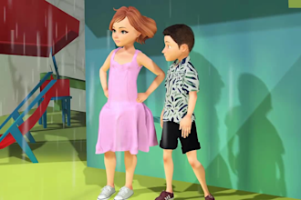 create 3d cartoon music video animation and kids learning videos