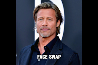 realistic face swap transformation, head change