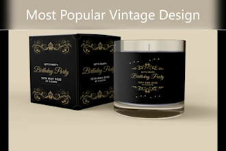 do premium quality candle logo, product package design