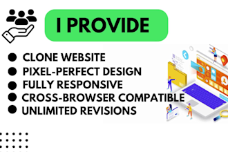create copy, and clone website an HTML CSS and react js