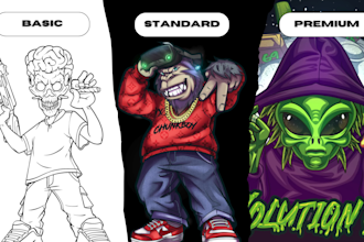 create custom cartoon tshirt designs for your clothing brand