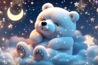 create 20 original lullaby baby sleep music videos