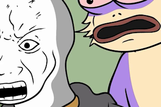 2d animated GIF, animated video, meme coin website, crypto meme coin, meme coin