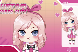 draw a chibi live2d vtuber model and rigging for streamer