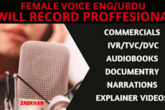do professional urdu hindi voiceovers for you