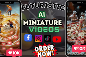create viral ai miniature videos ai miniworkers ai minichef ai food miniature
