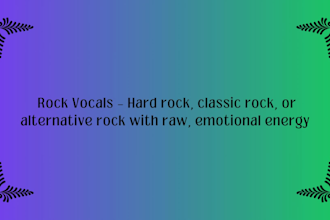 be your pop vocals, female pop singer, rock vocals  ghost songwriter